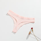 Pure Cotton Women's T-Back Panties - Fashionable Solid Color