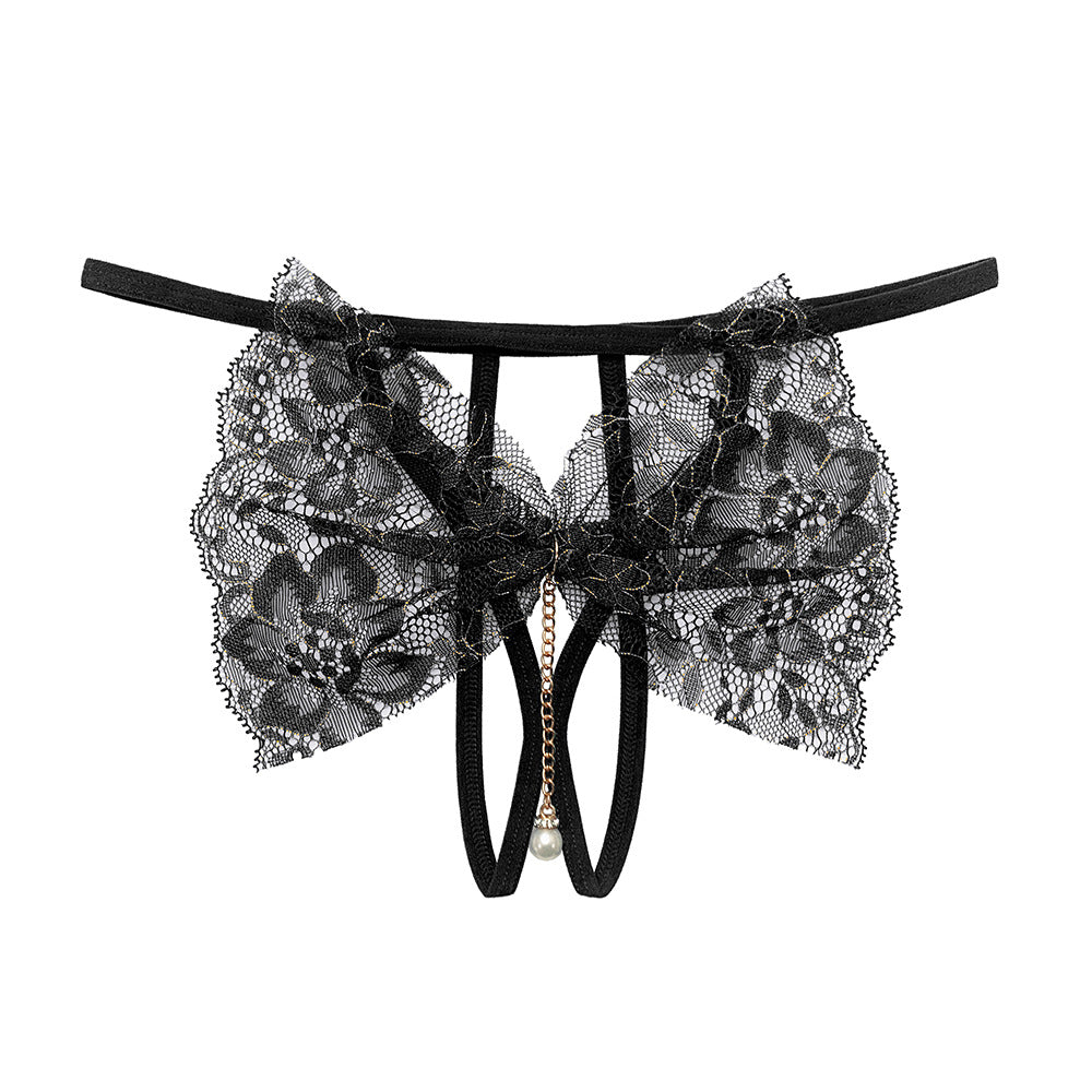 Lace Open-Crotch Thong Panties for Seduction 2256