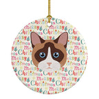 Snowshoe Cat Christmas Ceramic Ornament