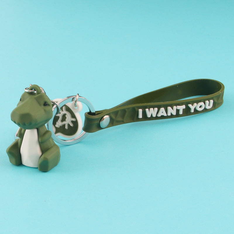 Creative Cartoon Geometric Animal Keychain - Dino & Panda | Accessory