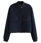 Loose Casual Bomber Jacket for Woman
