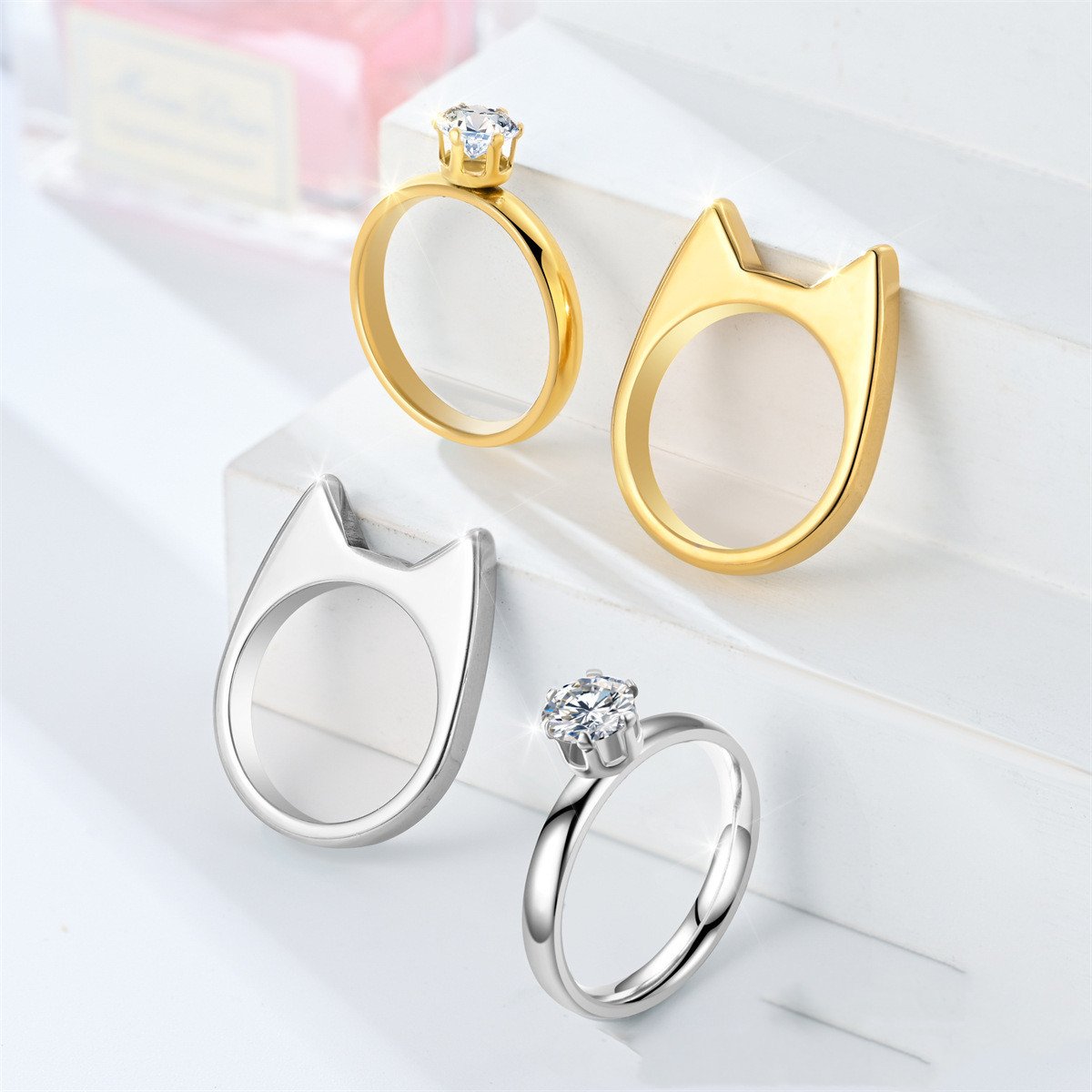 Convenient Cat Ear Anti-Body Ring for Outdoor Fashion