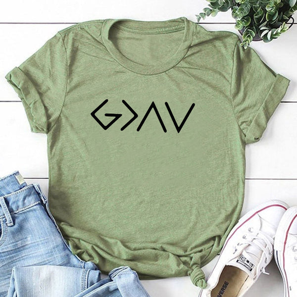 God is Greater Unisex Cotton T-Shirt - Street Style | Faith Streetwear