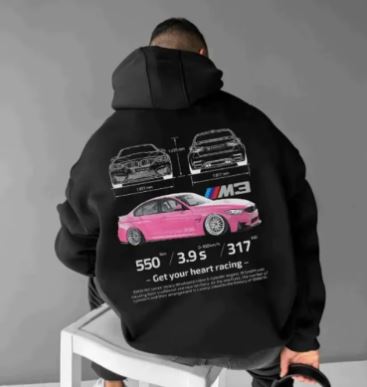 Men's Fashion Car Printed Hoodie | Streetwear