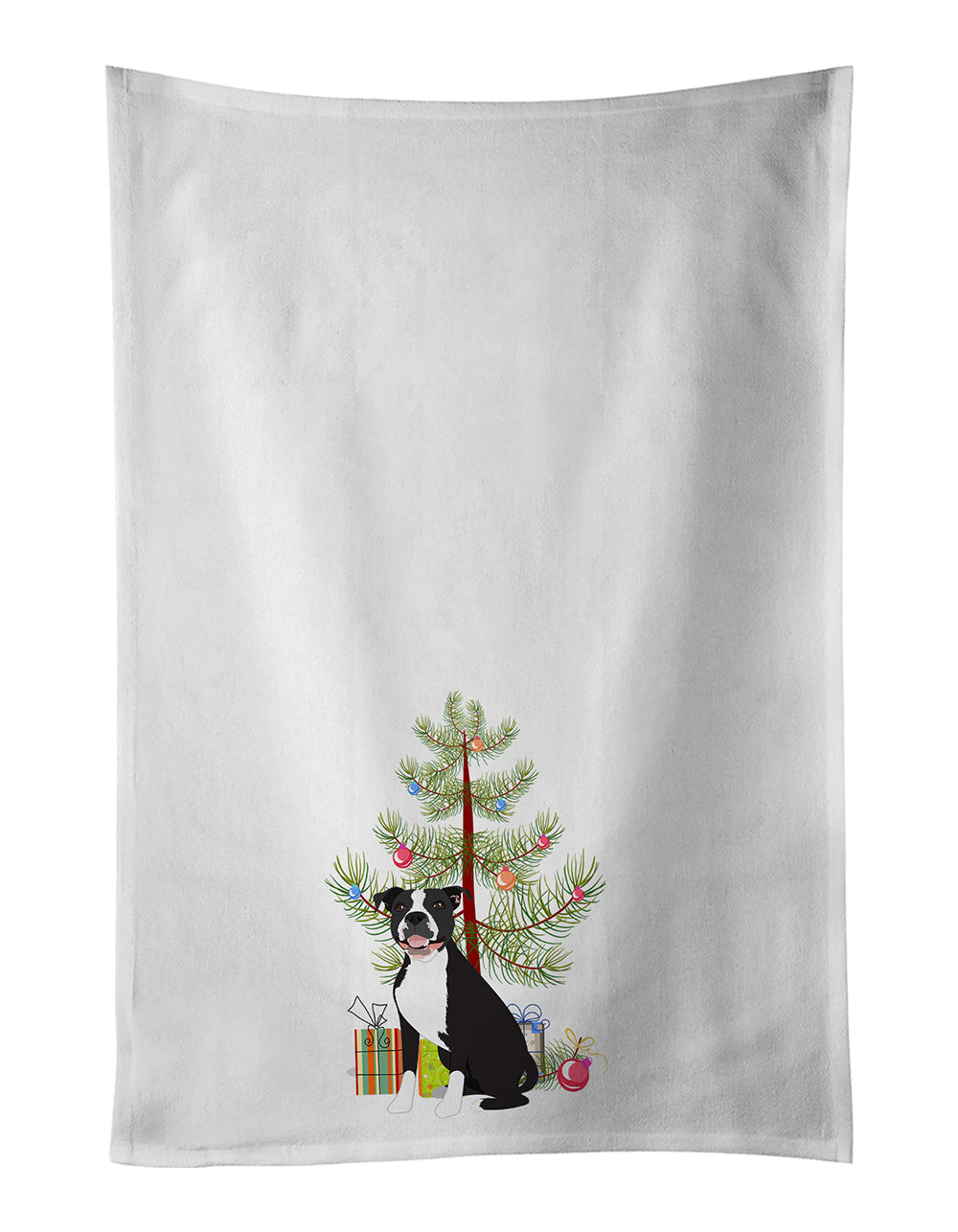 Pit Bull Black #3 Christmas Kitchen Towel Set of 2