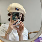 Cute Embroidered Puppy Thin Knit Hat for Women
