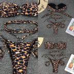 Personalized Ring Leopard Print Bikini Set