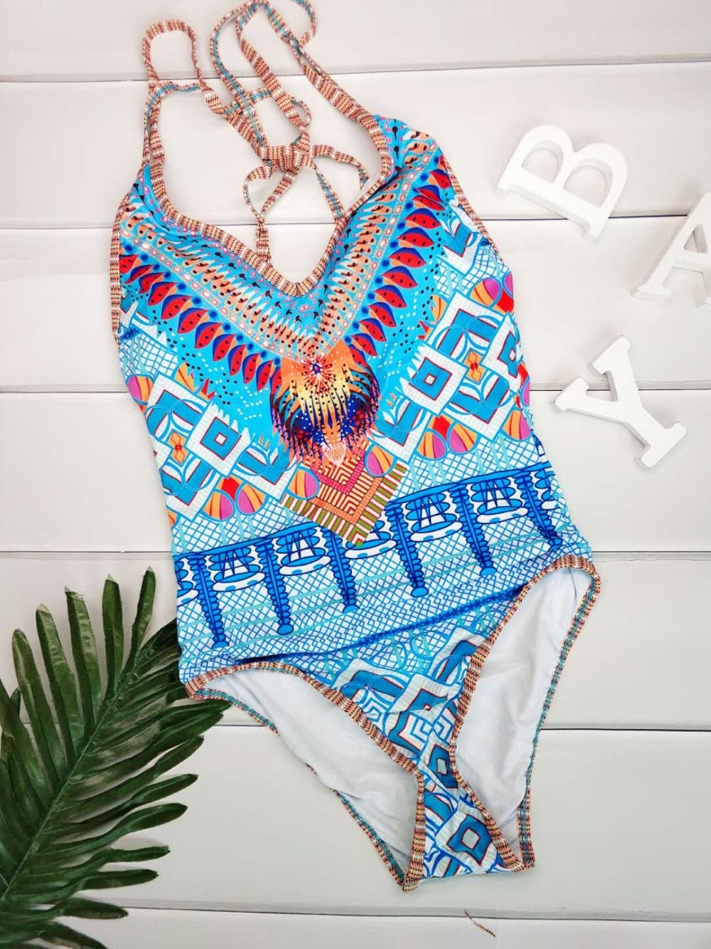 2018 Women's Plus Size Printed One-Piece Swimsuit