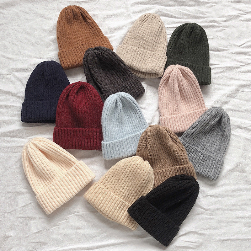 Candy Color Thickened Wool Cap for Warmth | Embroidered Cap