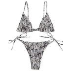 Juntong 2023 New Sexy Ruffled Print Bikini Set