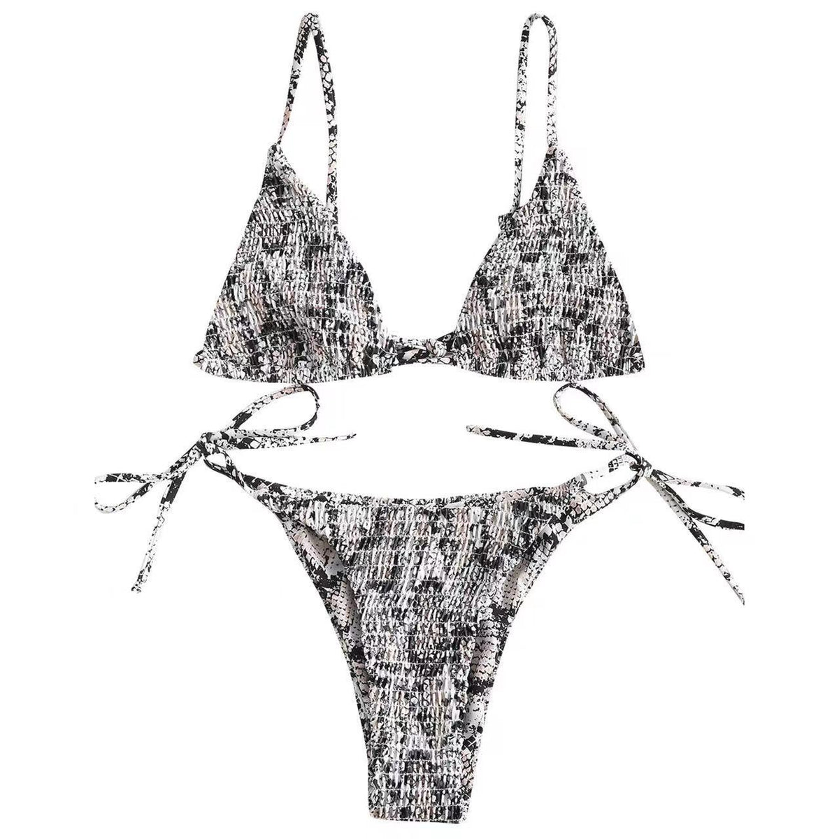 Juntong 2023 New Sexy Ruffled Print Bikini Set
