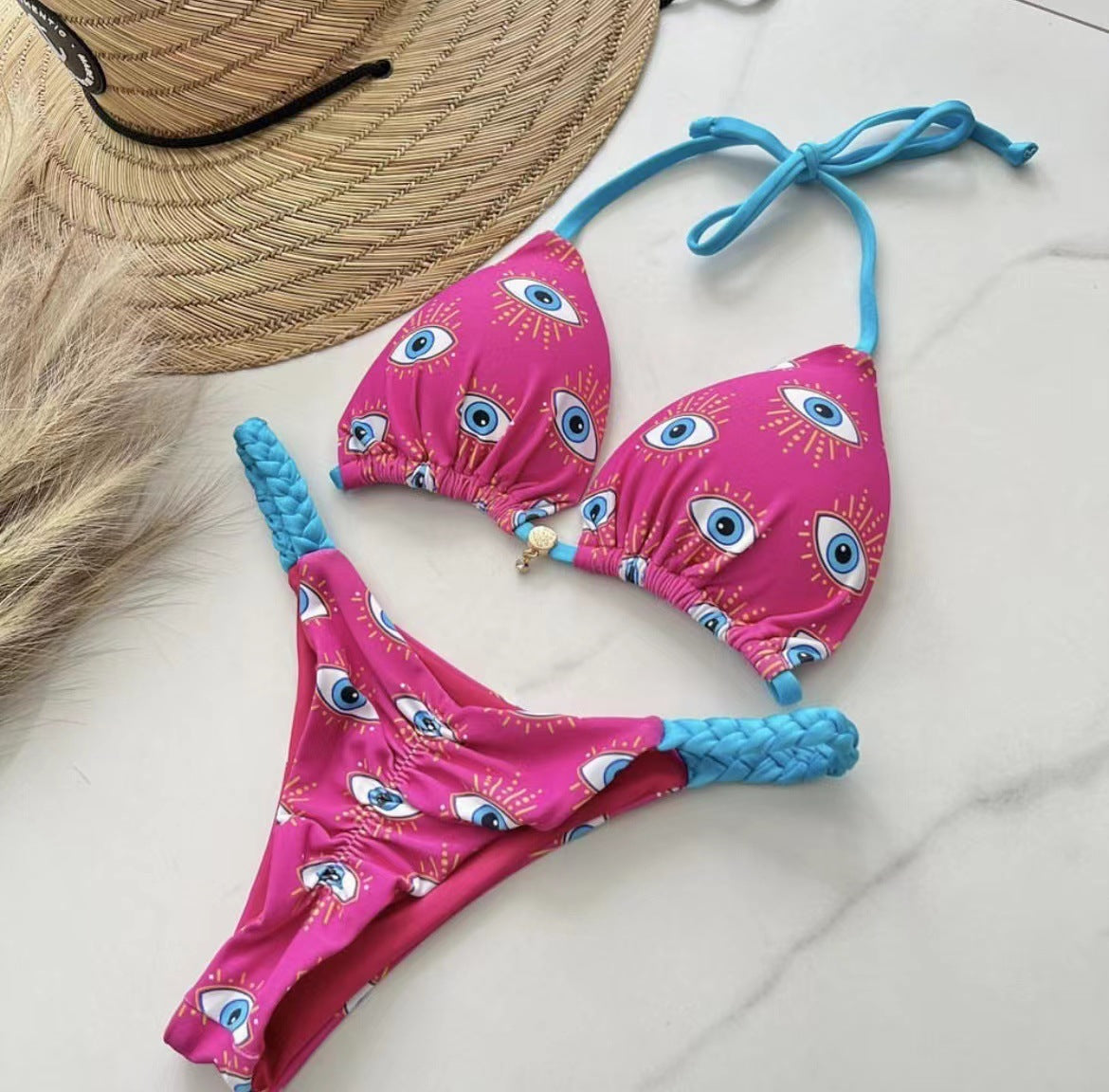 2023 Women's Bikini Set with Braided Design