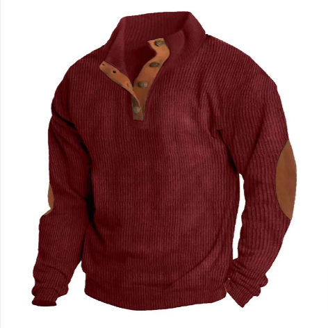 Men’s Stand-Collar Striped Pullover Sweatshirt | Streetwear