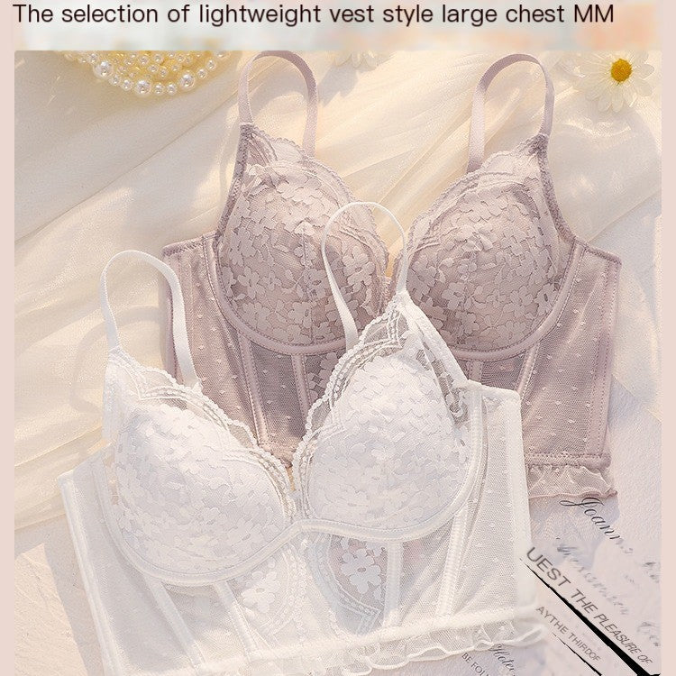 Lace Longline Underwire Bra Set for Women