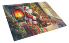Labrador Retriever and Santa Claus Glass Cutting Board