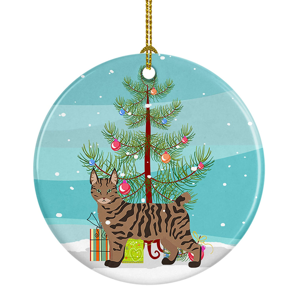 Pixie Bob Cat Christmas Ceramic Ornament