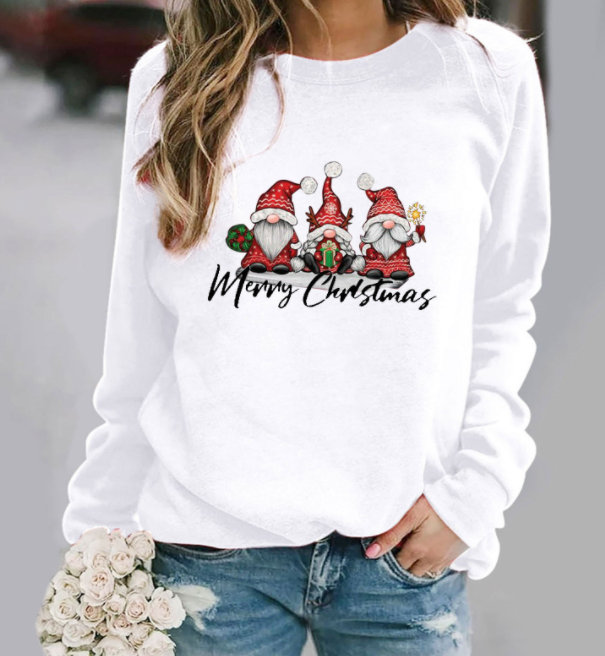 Women's Christmas Pattern Long Sleeve Round Neck Sweater