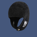 Thick Knitted Wool Ear Protection Hat for Cold Weather | Embroidered Cap