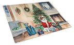 Japanese Chin Cozy Christmas Glass Cutting Board