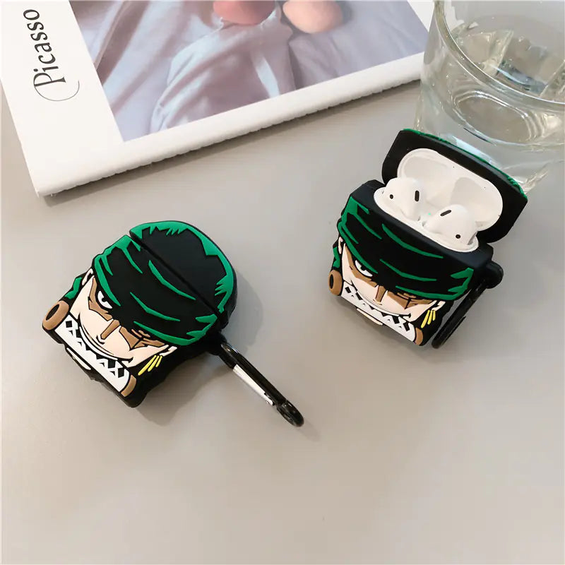 Creative Cartoon Case for AirPods - One Piece Zoro Design | Accessory