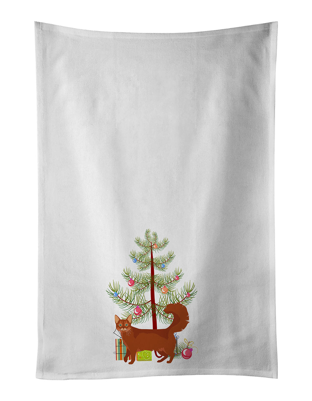 Somali Cat Christmas Kitchen Towel Set of 2