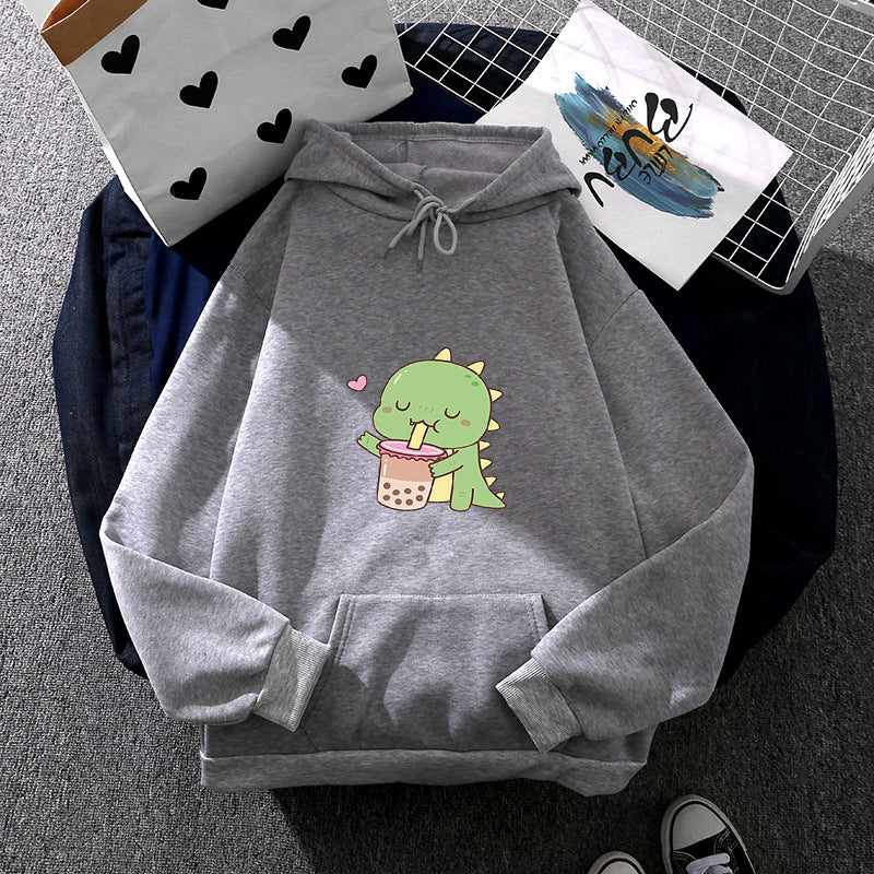 Ice Cream Pattern Casual Loose Ladies Hoodie Sweater | Streetwear