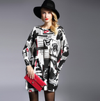 Fashion Women's Long-Sleeved Printed Knitted Sweater