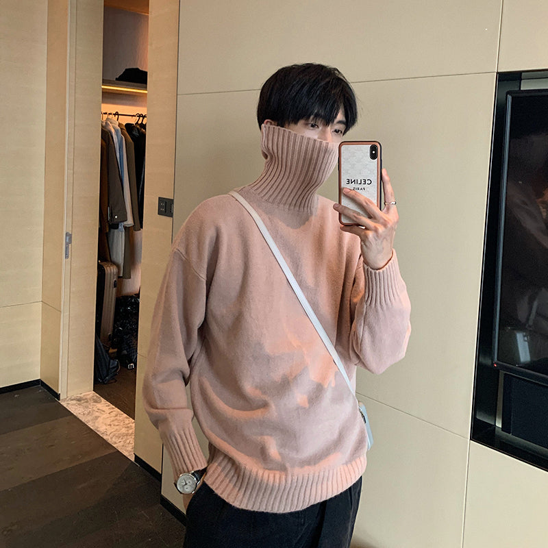 Men's Winter Loose Turtleneck Sweater in Harbor Style
