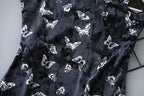Black Velvet Butterfly Print Slim Fit Cami Dress