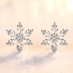 Silver Snowflake Earrings for Christmas