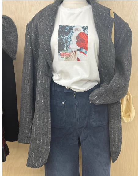 Christmas Tree Print T-Shirt for Women (Autumn/Winter) | Streetwear