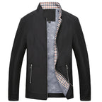 Men's Spring Stand Collar Mid-Length Windbreaker Jacket