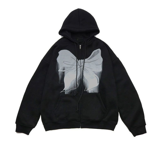 Loose Zipper Hoodie Jacket - Street Fashion Brand | Streetwear