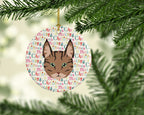 Pixie Bob Cat Christmas Ceramic Ornament