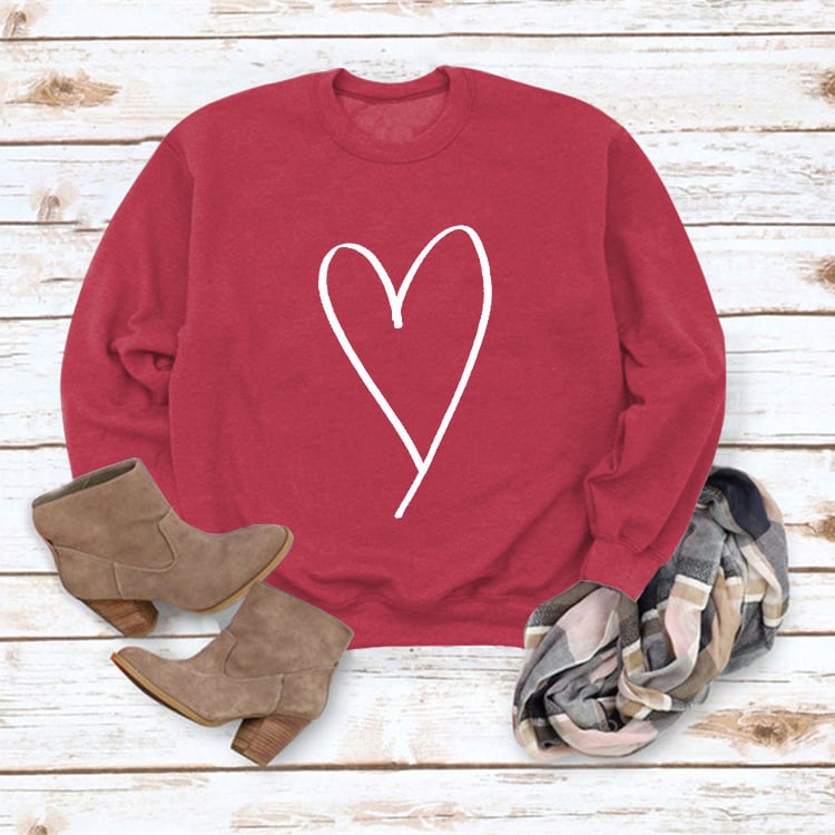 Valentine's Day Casual Long Sleeve Sweatshirt for Women | Streetwear