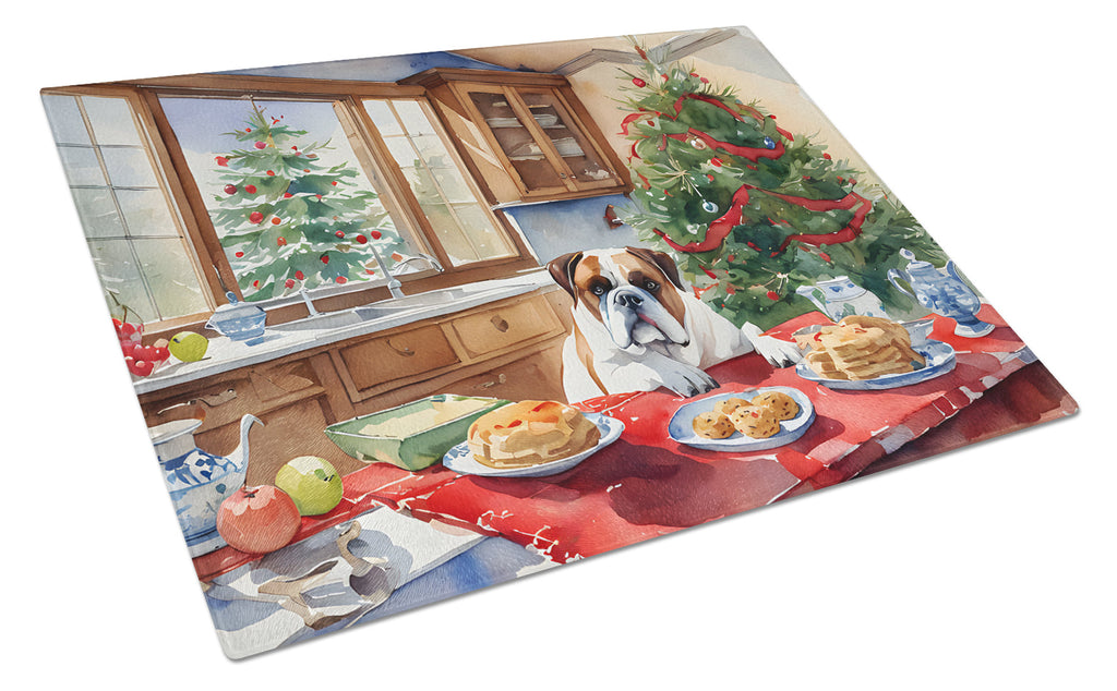 Boxer Christmas Cookies Glass Cutting Board