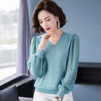 Ladies Hollow Knit Sweater - Breathable Ice Silk Top