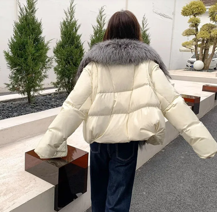 Short White Duck Down Jacket