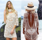 Beach Resort Cover-Up Dress with Lace and Back Design