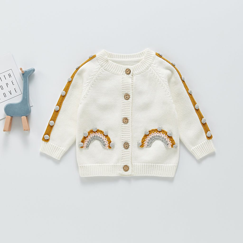 Children's Knitted Sweater with Rainbow Bubble Ball