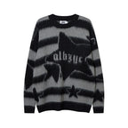 Retro Contrast Color Striped Hip Hop Sweater