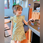 2024 New Summer Dress for Girls - Floral Qipao Style