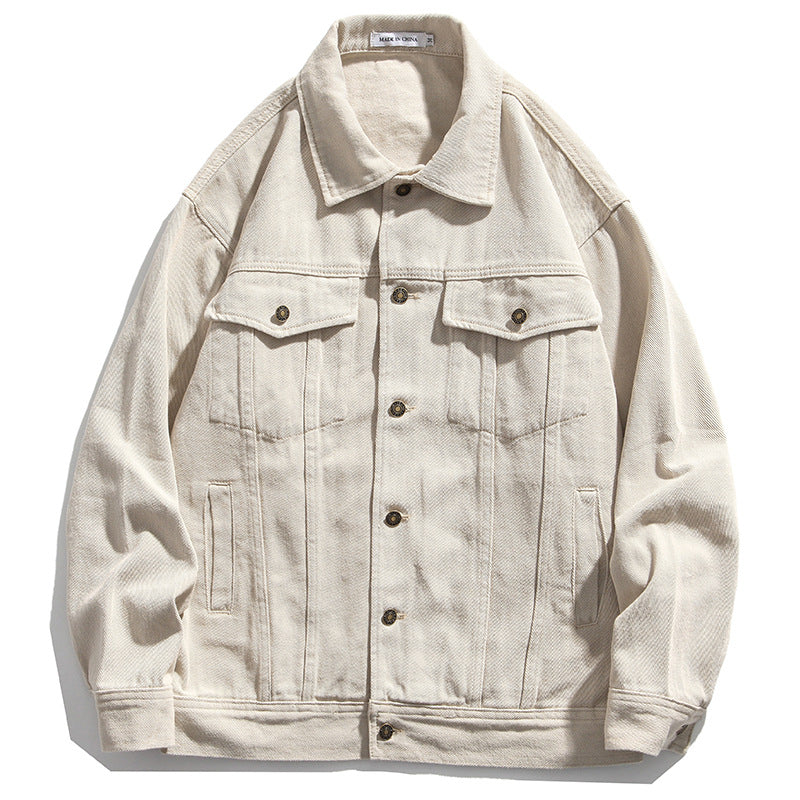 Retro Loose Jacket with Patch Design