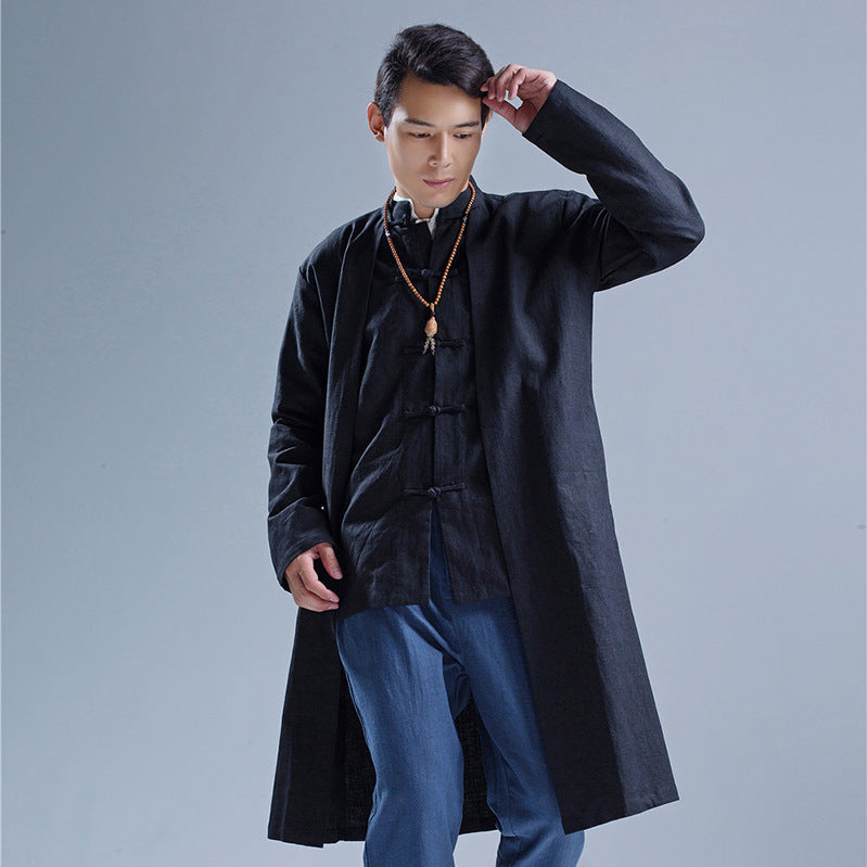 Men's Loose Ramie Casual Windbreaker Jacket
