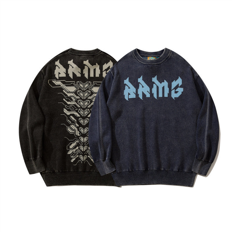 Loose Fit Round Neck Sweater for Men