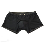 Low-Rise Faux Leather Briefs and Lingerie Set