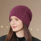 Fashionable Double-Layer Knitted Wool Warm Hat | Embroidered Cap