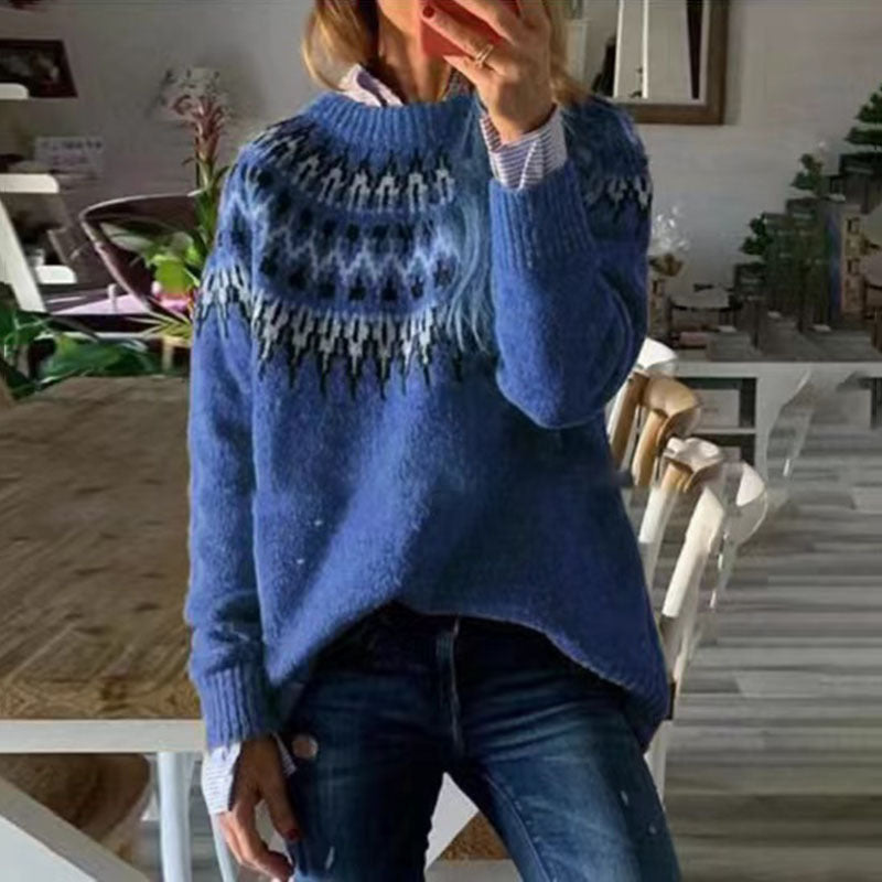 Vintage Floral Knit Sweater for Women - In Stock