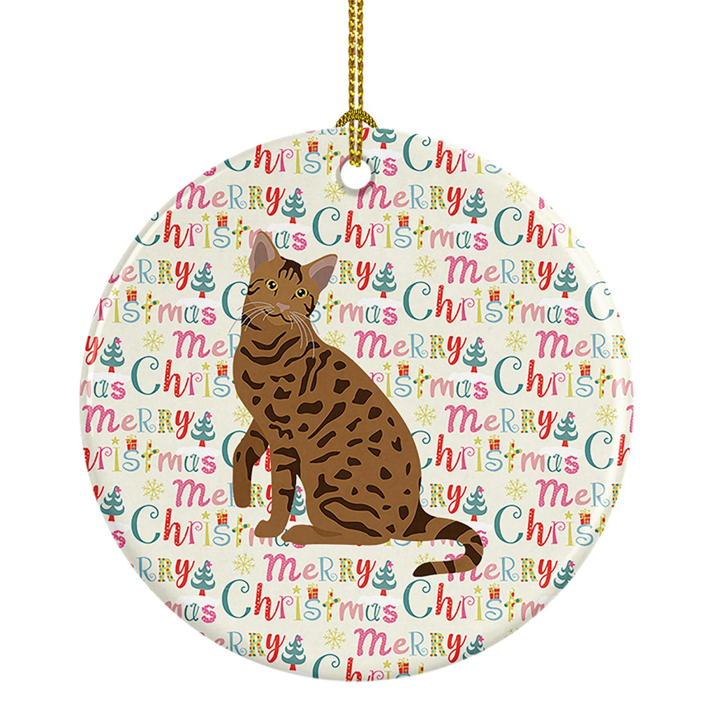 Ocicat #2 Cat Christmas Ceramic Ornament