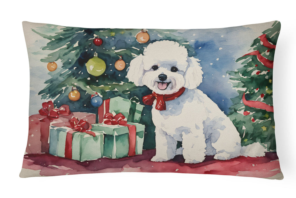 Bichon Frise Christmas Throw Pillow